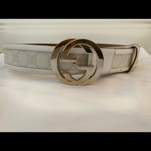 White Gucci Belt - unisex - AUTHENTIC
